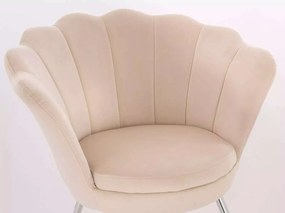 LuxuryForm DESIGN Kreslo FREY VELUR so striebornými nohami - krémové