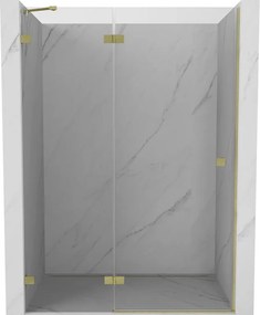 Mexen, Mexen Lunar ľavé otočné sprchové dvere 140 cm, transparentné, brúsené zlato - 834-140-000-55-00-L