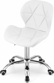 AKCE Biely kancelársky stôl AVOLA z eko kože II. trieda