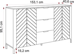 Dizajnová komoda MARCIUS 153cm kašmír