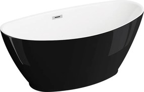 Polimat Akrylátová voľne stojaca vaňa Mango 150x75 POLIMAT-Rozmery: 150x75, POLIMAT-Farba vane: Biela / čierna mat