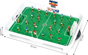 MULTISTORE Mini stolný futbal na pružinách 22 hráčov – stolné futbalové hračky pre deti, s brankárom