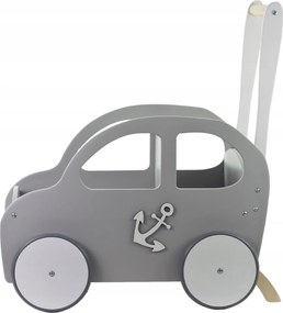 Drevené auto pre chlapcov / chodítko šedá