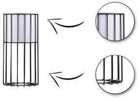 Kvetináč na stojane LOFT III 42 cm čierny/biely