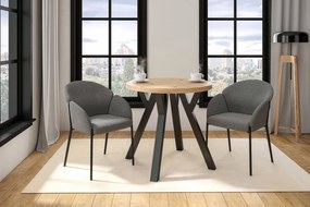 Vintino Jedálenský okrúhly stôl ARDEN 80 cm – dub artisan / čierna oceľ