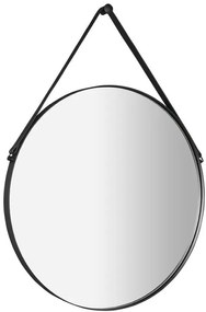 Sapho Sapho, ORBITER zrkadlo guľaté s koženým popruhom, ø 70cm, čierna matná, ORT070