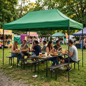 Samorozkladací párty stan so stenami v rôznych farbách 3 x 6 m čierna