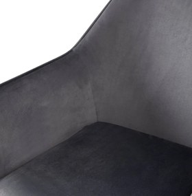 Jedálenská stolička Vessa - zamat - tmavo šedá