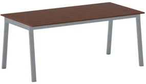 Rokovací kancelársky stôl PRIMO BASIC, 180x90 cm, sivostrieborná podnož, čerešňa