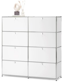 Vysoká komoda »CN3« s 8 výklopnými dvierkami, biela