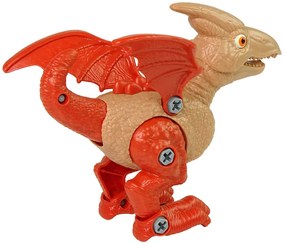 Lean Toys Sada Vajíčka s Dinosaurom Pterodaktyl na šrobovanie - červený