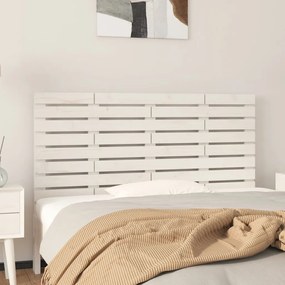 vidaXL Nástenné čelo postele biele 146x3x63 cm masívna borovica