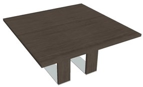 Rokovací stôl Verno+ S 150 x 150 cm, dub antracit / oranžová