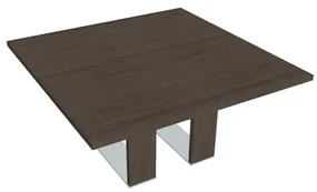 Rokovací stôl Verno+ S 150 x 150 cm, dub antracit / oranžová