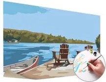 Maľovanie podľa čísel NA MÓLE – nízka náročnosť 70x50  cm