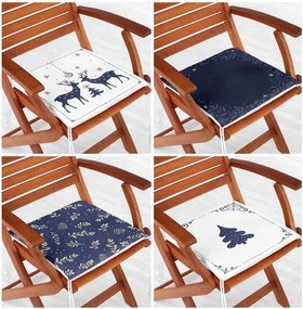 Sedáky v súprave 4 ks s vianočným motívom 40x40 cm Blue Christmas – Mila Home