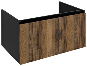 Sapho Sapho, LOREA umývadlová skrinka 80x44x51,2cm, 1x zásuvka, dub collingwood/čierna matná, LE080-1935