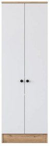 Biela/prírodná šatníková skriňa v dekore orecha 60x183 cm Theresa - Kalune Design