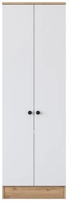 Biela/prírodná šatníková skriňa v dekore orecha 60x183 cm Theresa - Kalune Design