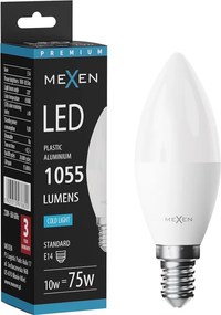 Mexen Nova, LED žiarovka E14, C37, 10W, neutrálna - 4000K, 1055 lm - L102-E14-1040-01