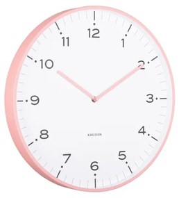 Dizajnové nástenné hodiny Karlsson 6011PI ružové,priemer 40 cm