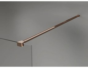 Mexen, Mexen Kioto-X sprchová stena 130 x 200 cm, priehľadná 10 mm, ružové zlato - 800-130-101-60-00-X