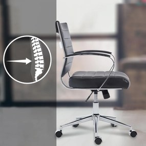 Kancelárska stolička Oakland - koženka - Čierna