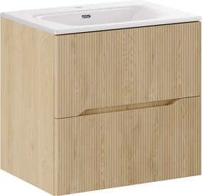 Comad Kúpeľňová skrinka s keramickým umývadlom Nordic Cremona 60 cm - dub cremona