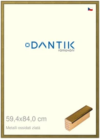 DANTIK rám na obraz 59,4x84 | Metalli oidati zlatá (Plexi Čiré)