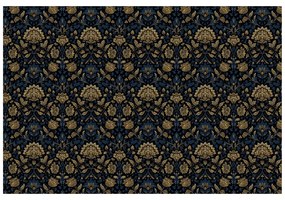 Samolepiaca tapeta zlaté kvety na tmavom pozadí