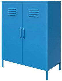 Modrá kovová komoda Novogratz Cache, 80 x 102 cm