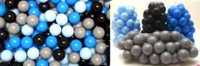 Welox Loptičky do suchých bazénov (200ks) - čierna, sivá, slabo modrá, modrá