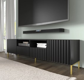 TV stolík/skrinka 200 2D2S Warsaw (čierna + zlatá). Akcia -20%. Vlastná spoľahlivá doprava až k Vám domov. 1125137