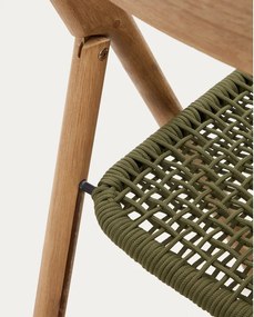 Drevená záhradná stolička v zeleno-prírodnej farbe Dandara – Kave Home