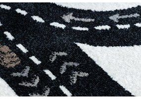 Detský kusový koberec Závodná dráha krémovo biely 240x330cm