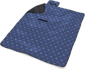 Sablio Plážová deka Srdiečka na modrej: 200x140 cm