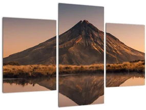 Obraz odrazu hory Taranaki, Nový Zéland (90x60 cm)