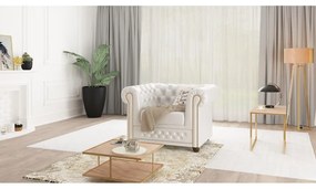 Biele kreslo z imitácie kože York - Ropez