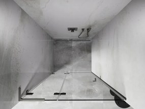 Mexen, Mexen Lunar L Otočné ľavé sprchové dvere 95 cm, transparentné, brúsený nikel - 834L-095-000-97-00-L