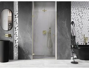 Mexen, Mexen Lunar-B Otočné ľavé sprchové dvere 90 cm, transparentné, brúsené zlaté - 832-090-000-55-00-L