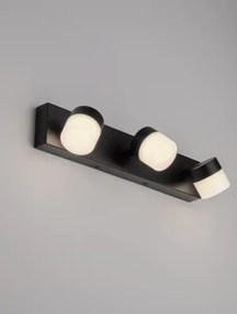 LED čierne nástenné svietidlo Teko 3