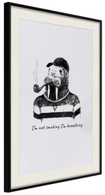 Artgeist Plagát - I'm Not Smoking. I'm Breathing [Poster] Veľkosť: 40x60, Verzia: Zlatý rám s passe-partout