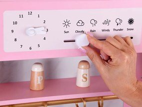 Veľká interaktívna drevená kuchyňa s pôvabnými zlatými doplnkami a kávovarom ZA5933