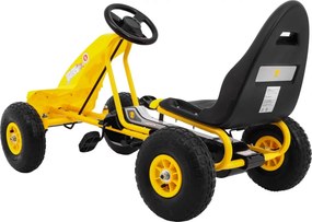 Ramiz Motokára Champion pre deti 3+ Žltá + Nafukovacie pneumatiky + Nastaviteľné sedadlo + Ručná brzda