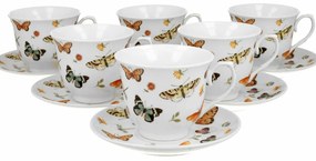 Duo Porcelánová šálka na nohe s podšálkou Crocus Butterflies 250 ml sada 6ks
