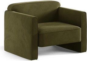 Zelené zamatové kreslo Abby – Micadoni