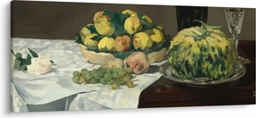 Obraz - Edouard Manet, Still Life with Melon and Peaches, reprodukcia (120x50 cm)