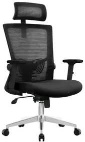 Kancelárska ergonomická stolička Neoseat NOVELO — sieť / látka, čierna, nosnosť 150 kg