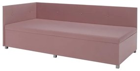 Čalúnená válenda AMSTERDAM 90x200 cm s univerzálnym čelom a úložným priestorom, ružová