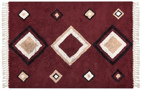 Bavlnený koberec 140 x 200 cm červená SIIRT Beliani